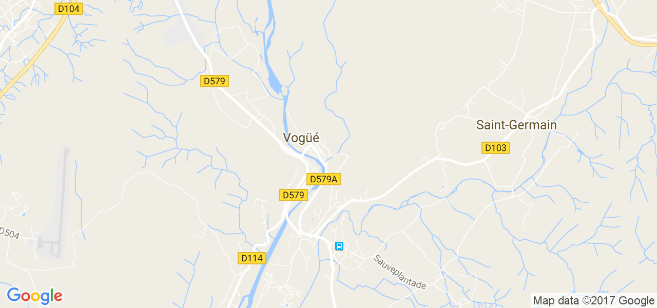 map de la ville de Vogüé