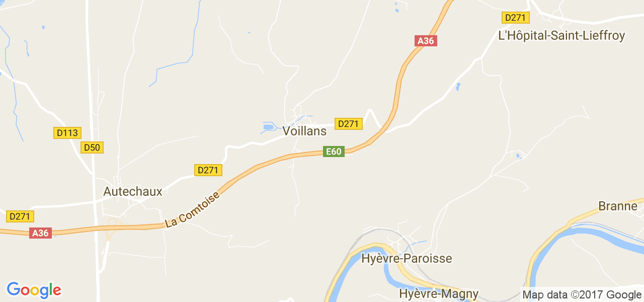 map de la ville de Voillans