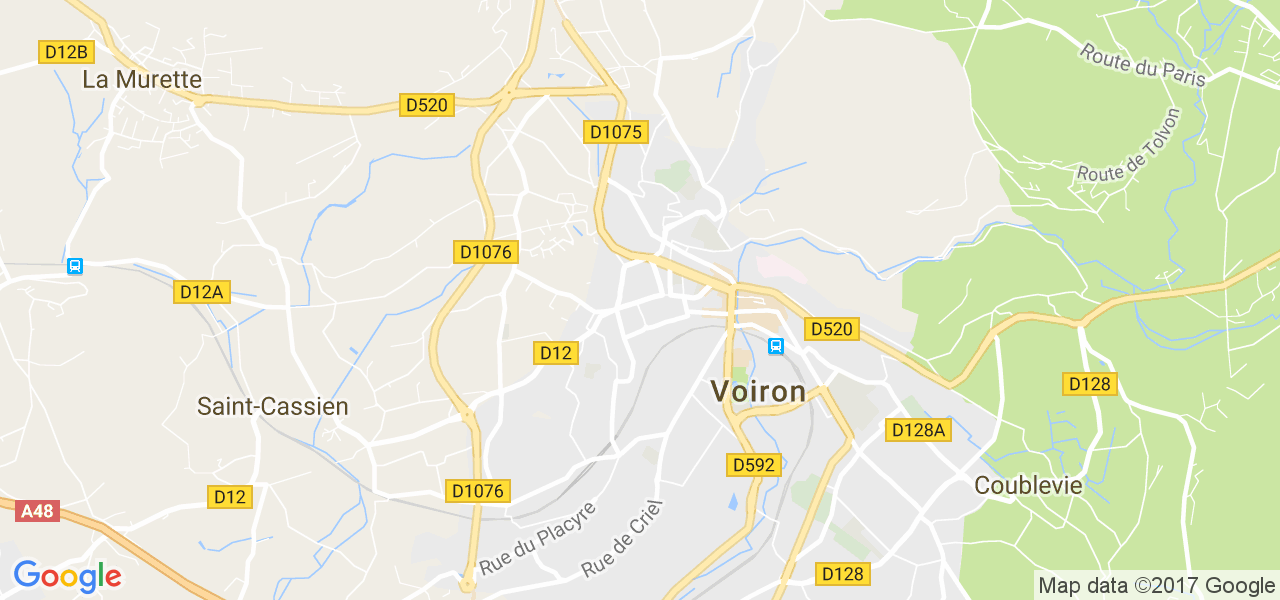 map de la ville de Voiron