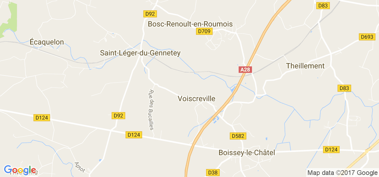 map de la ville de Voiscreville