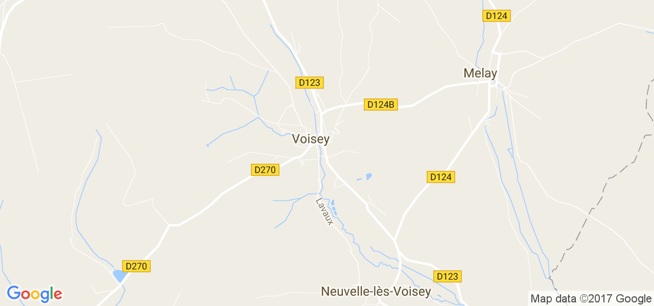 map de la ville de Voisey