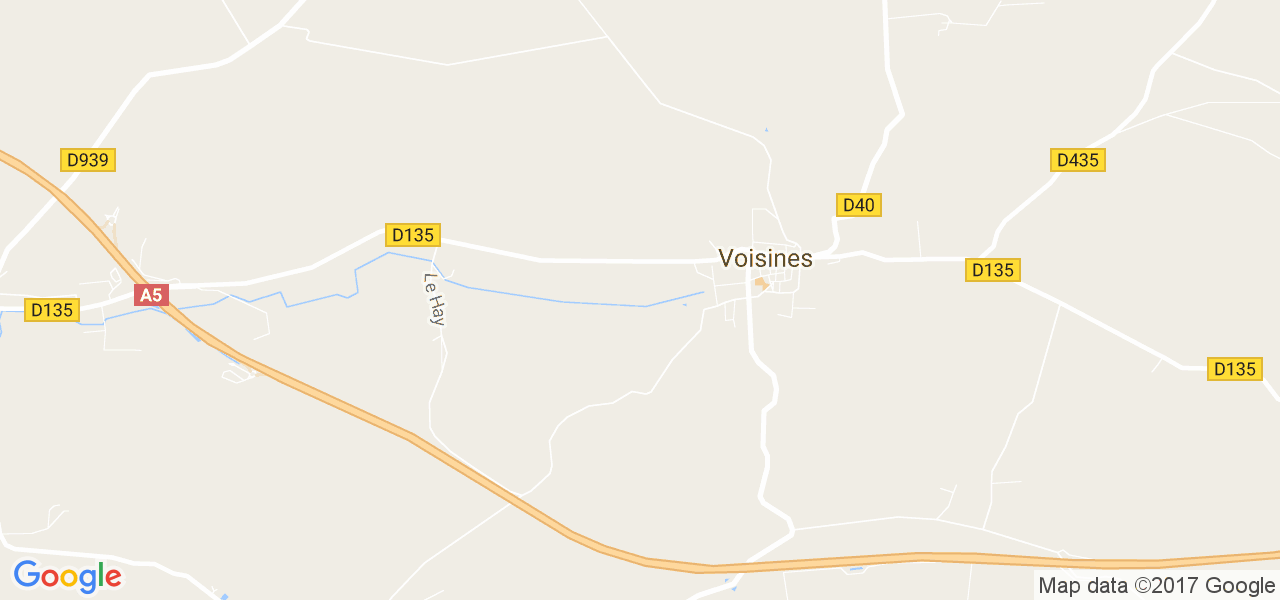 map de la ville de Voisines