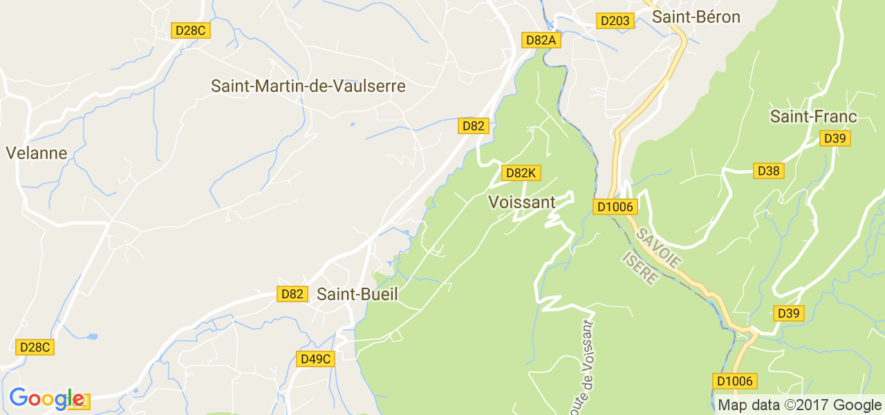 map de la ville de Voissant