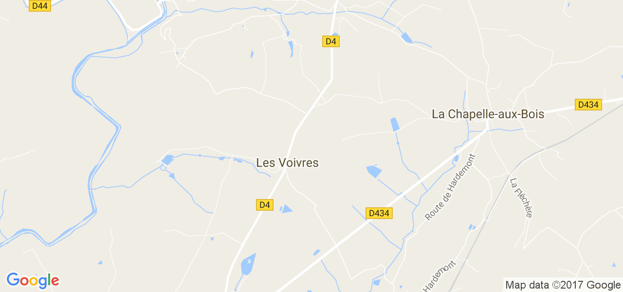 map de la ville de Voivres