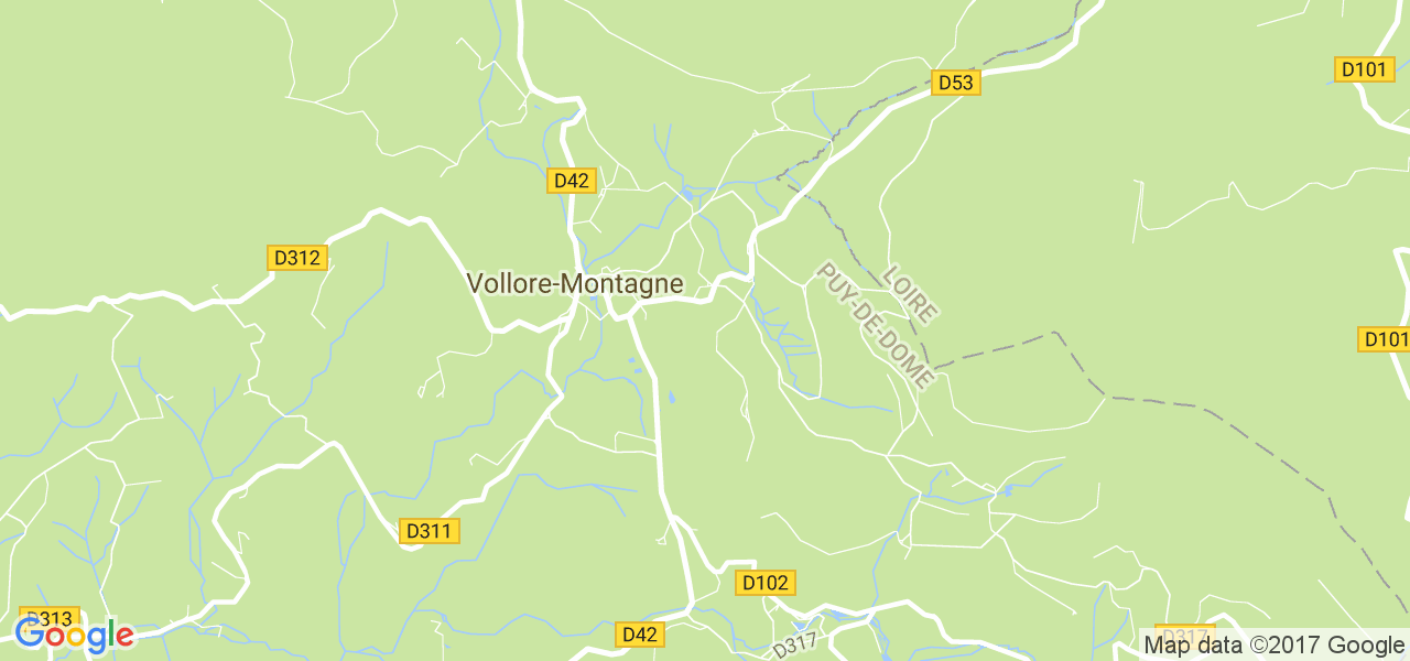 map de la ville de Vollore-Montagne