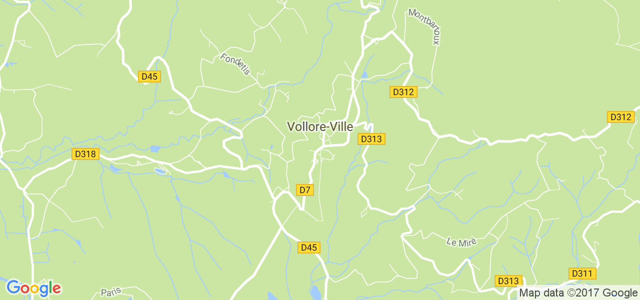 map de la ville de Vollore-Ville
