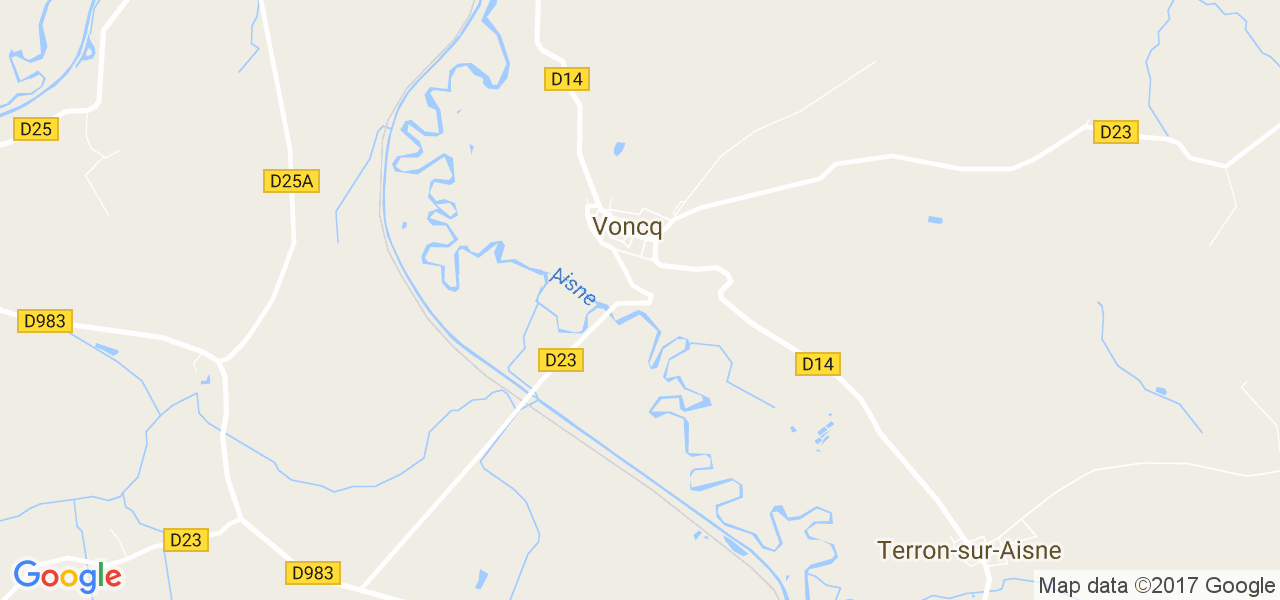 map de la ville de Voncq