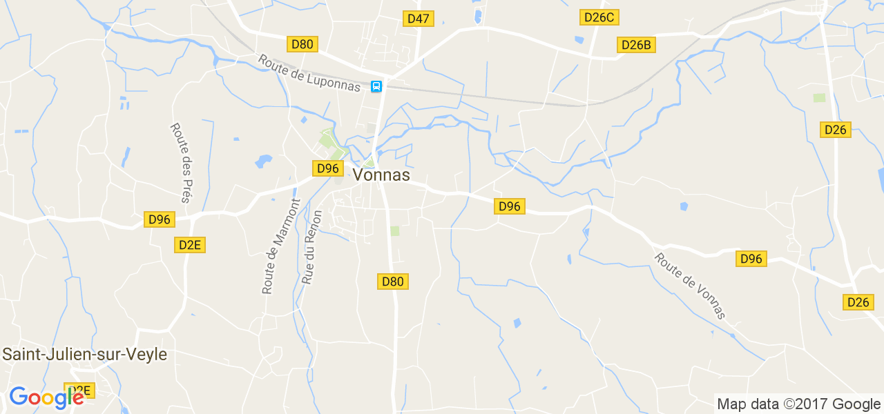 map de la ville de Vonnas