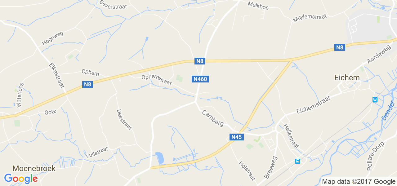 map de la ville de Voorde