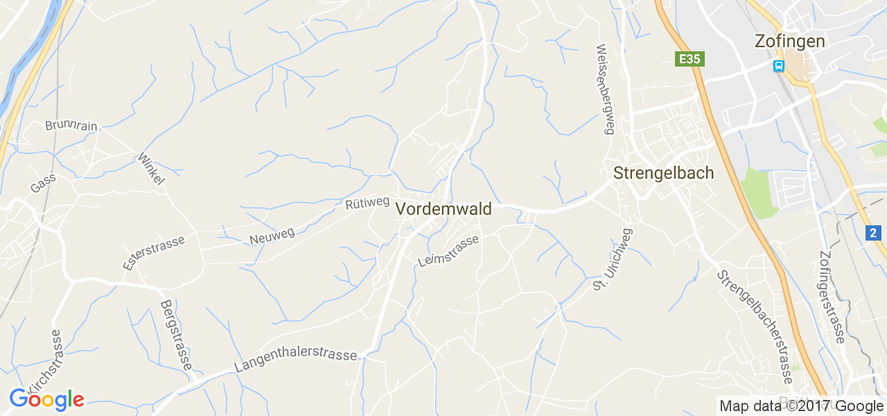 map de la ville de Vordemwald