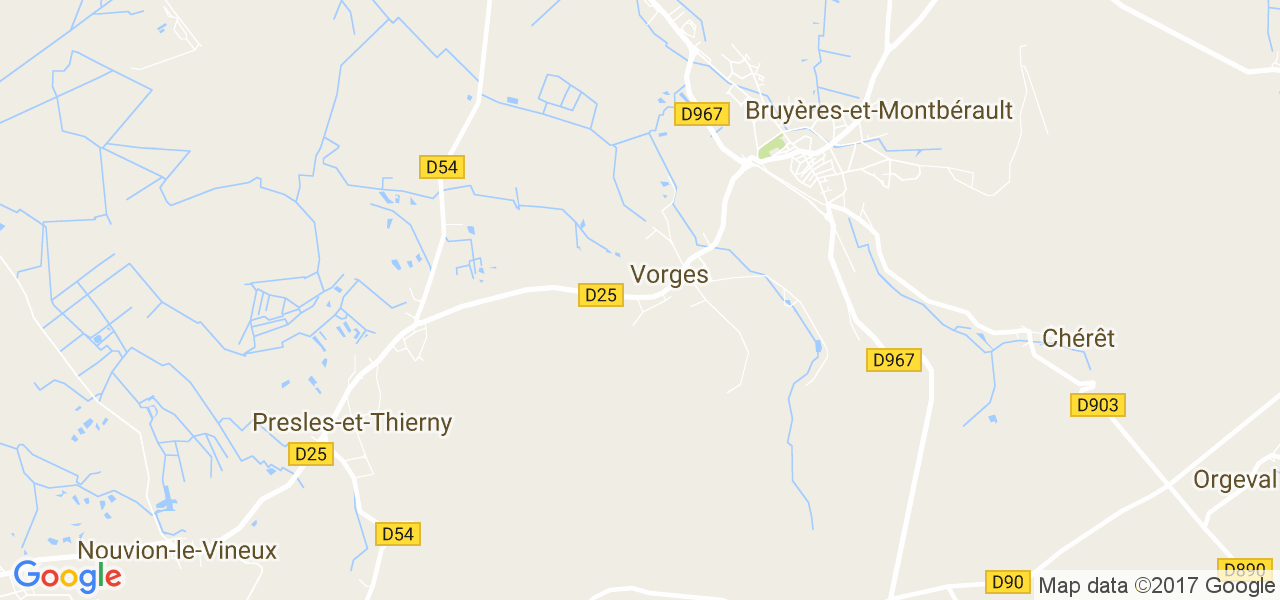 map de la ville de Vorges