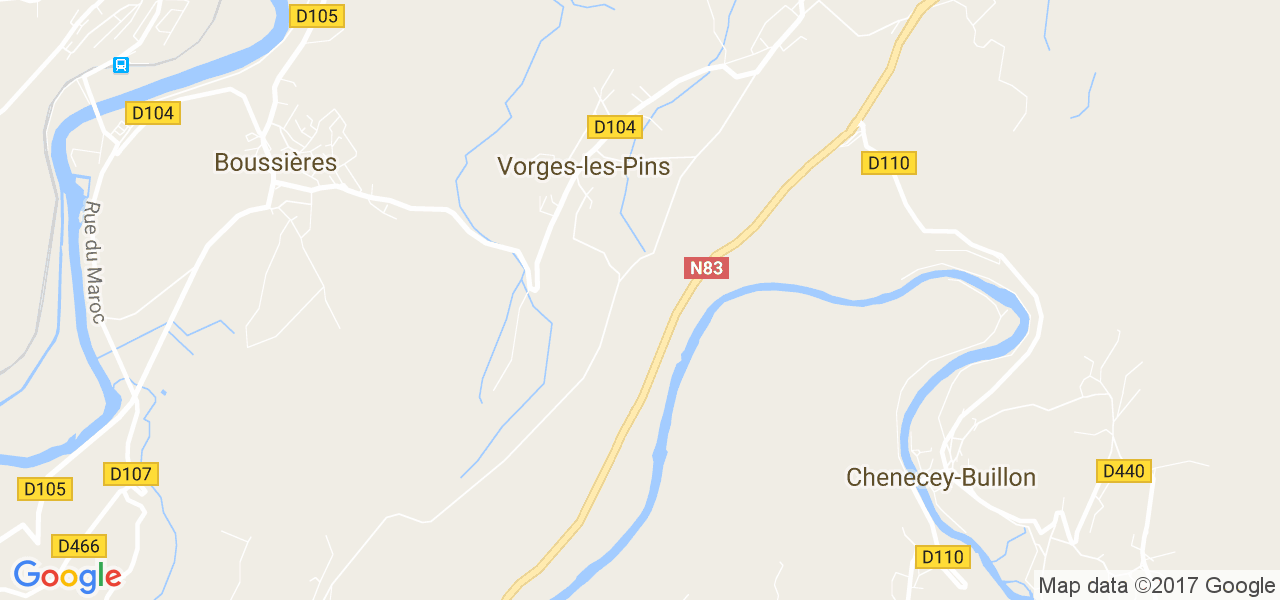 map de la ville de Vorges-les-Pins