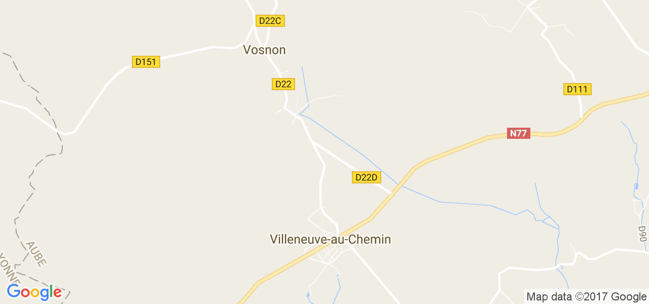 map de la ville de Vosnon