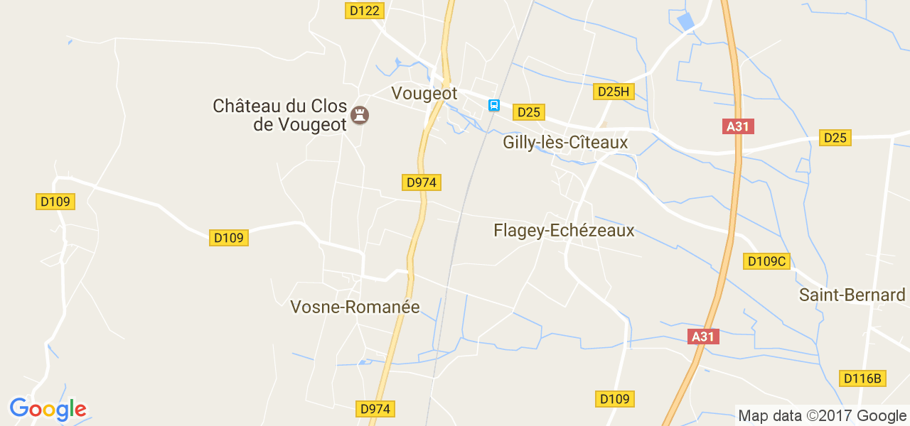 map de la ville de Vougeot