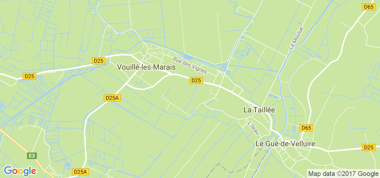 map de la ville de Vouillé-les-Marais