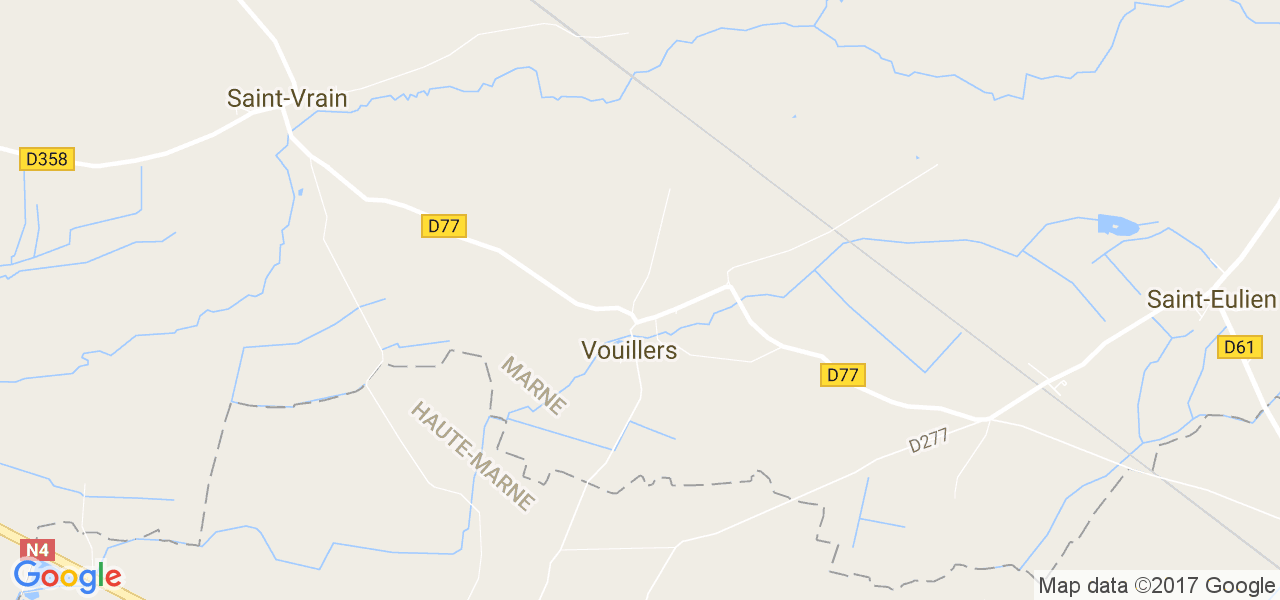 map de la ville de Vouillers