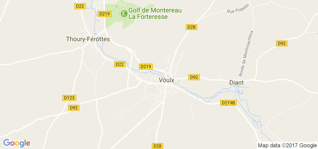 map de la ville de Voulx