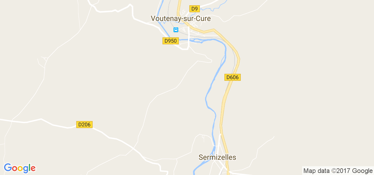 map de la ville de Voutenay-sur-Cure