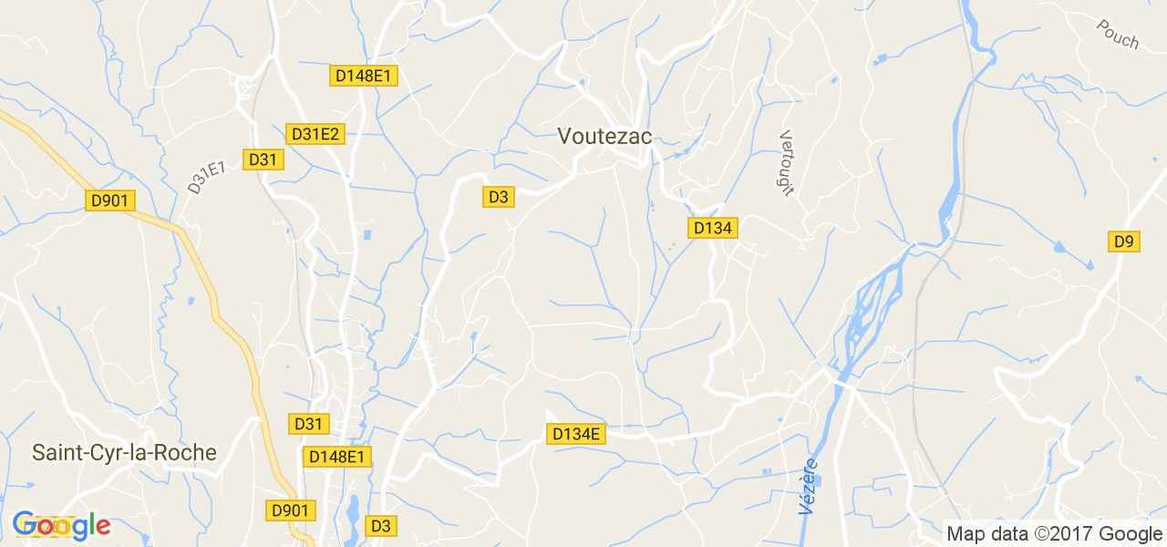 map de la ville de Voutezac