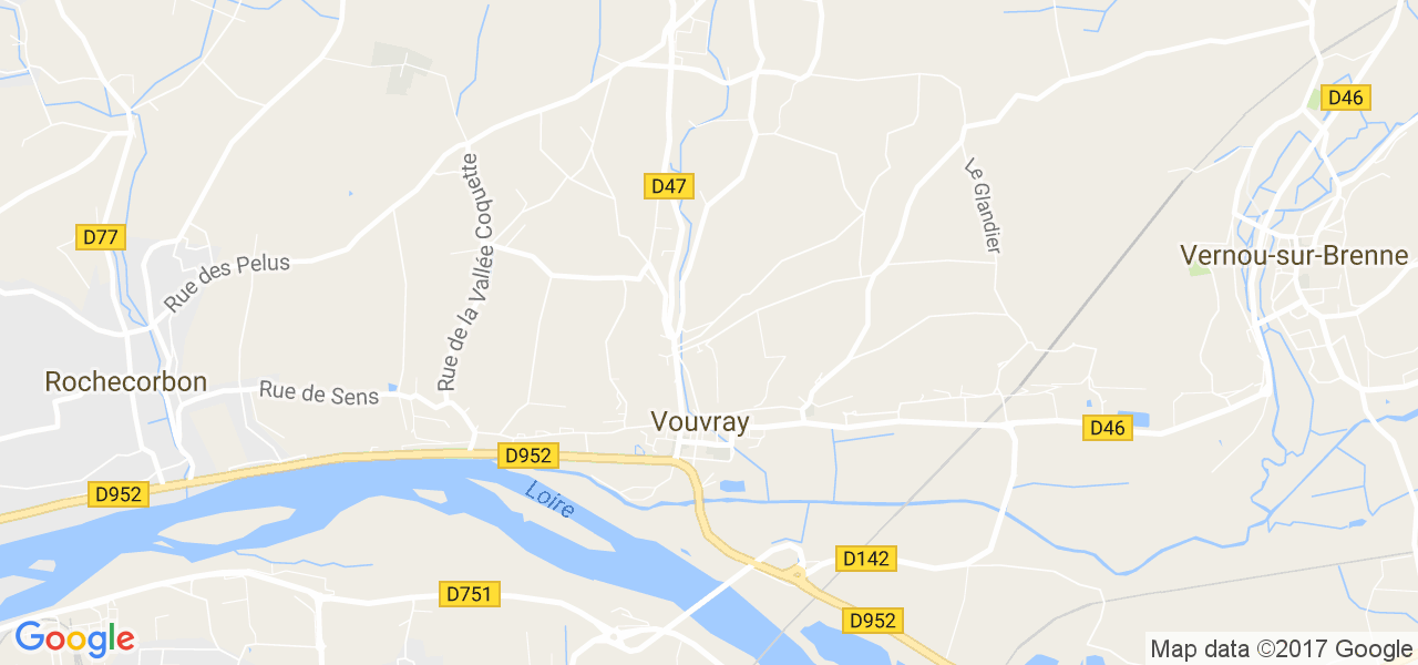 map de la ville de Vouvray