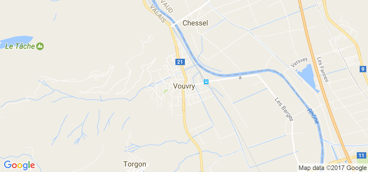 map de la ville de Vouvry