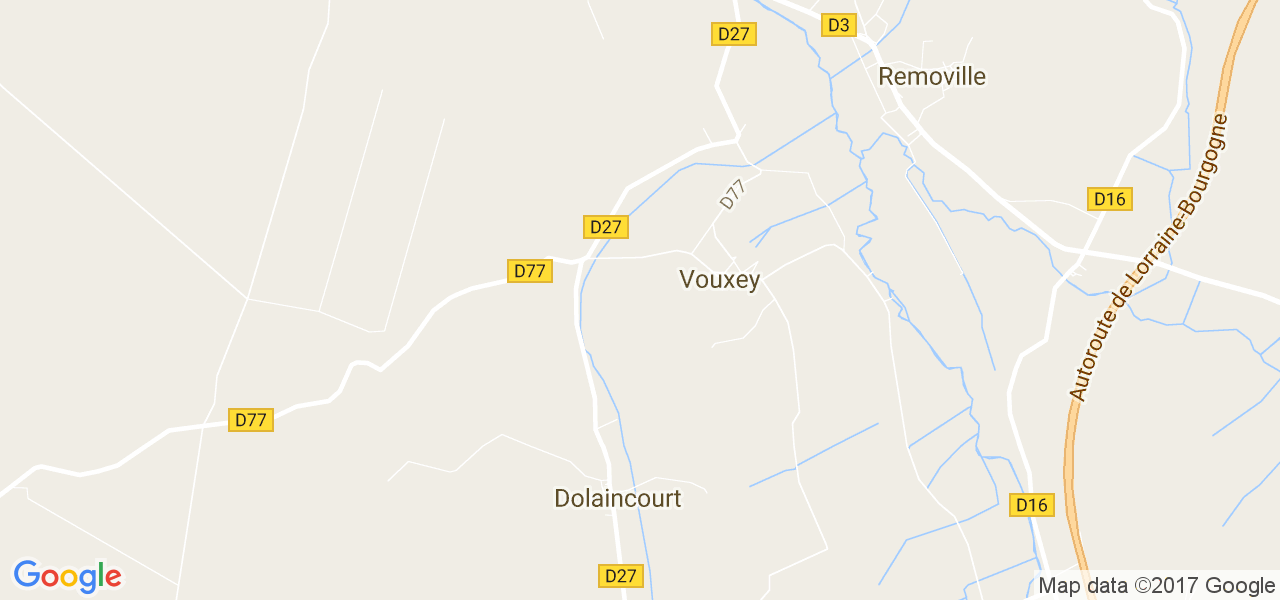 map de la ville de Vouxey