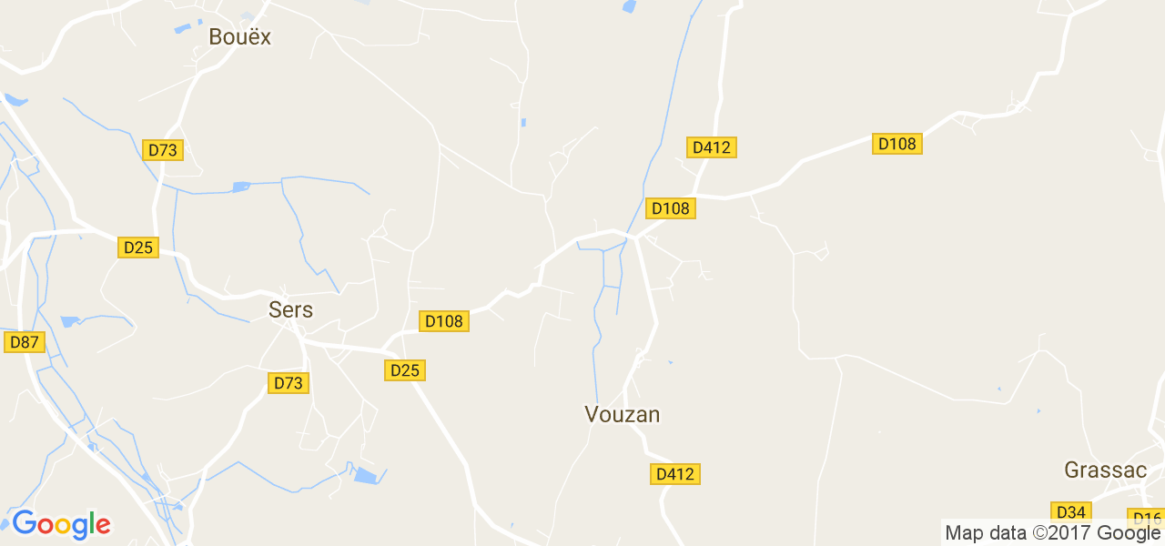 map de la ville de Vouzan