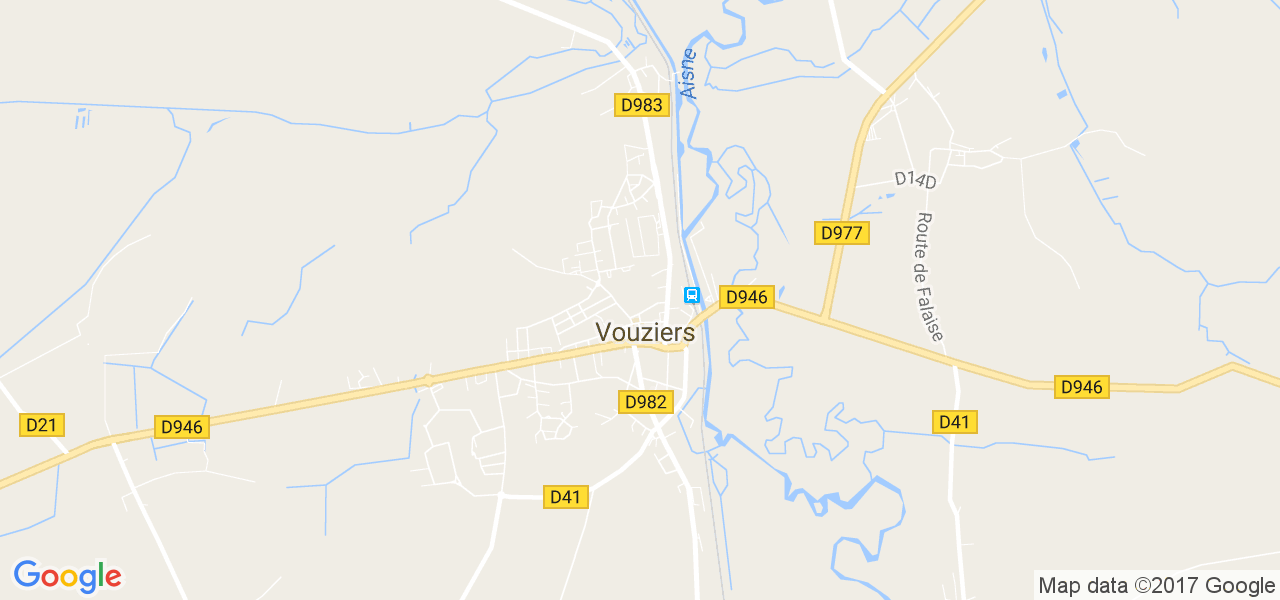 map de la ville de Vouziers