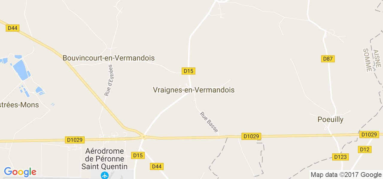 map de la ville de Vraignes-en-Vermandois