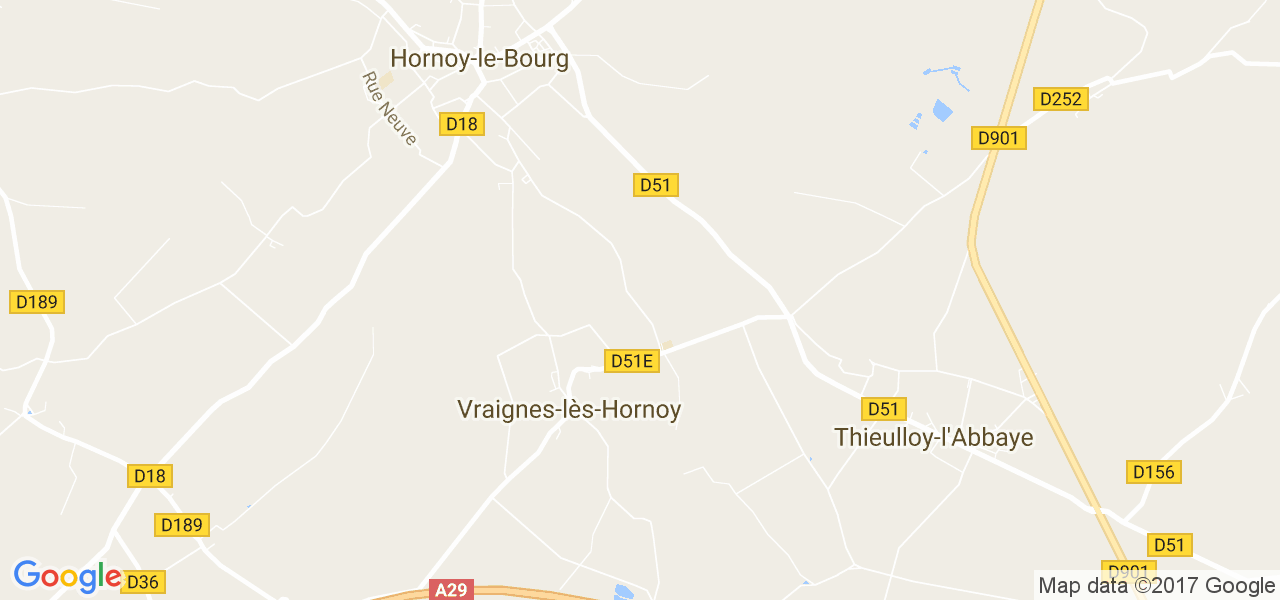 map de la ville de Vraignes-lès-Hornoy