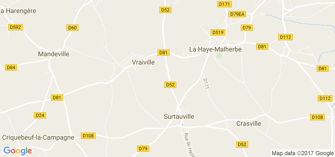 map de la ville de Vraiville