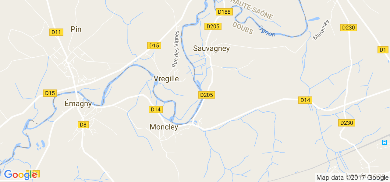 map de la ville de Vregille