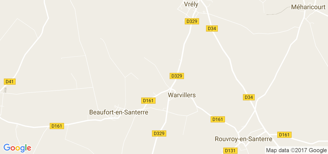 map de la ville de Vrély