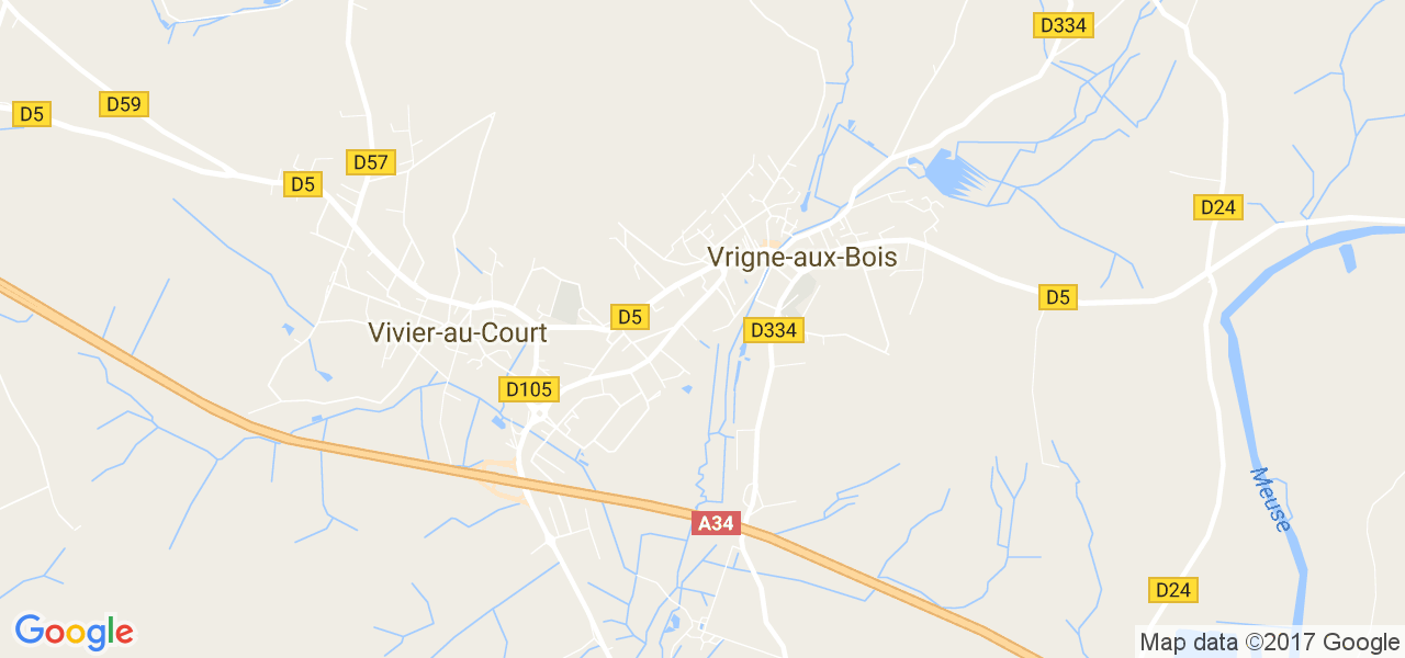 map de la ville de Vrigne-aux-Bois