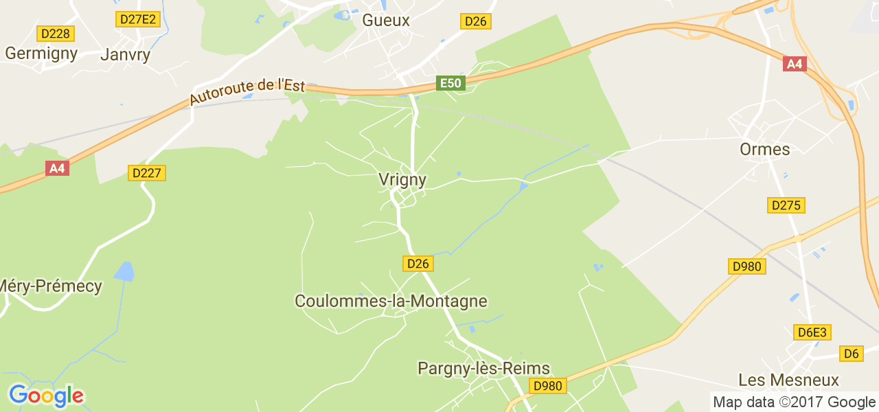 map de la ville de Vrigny