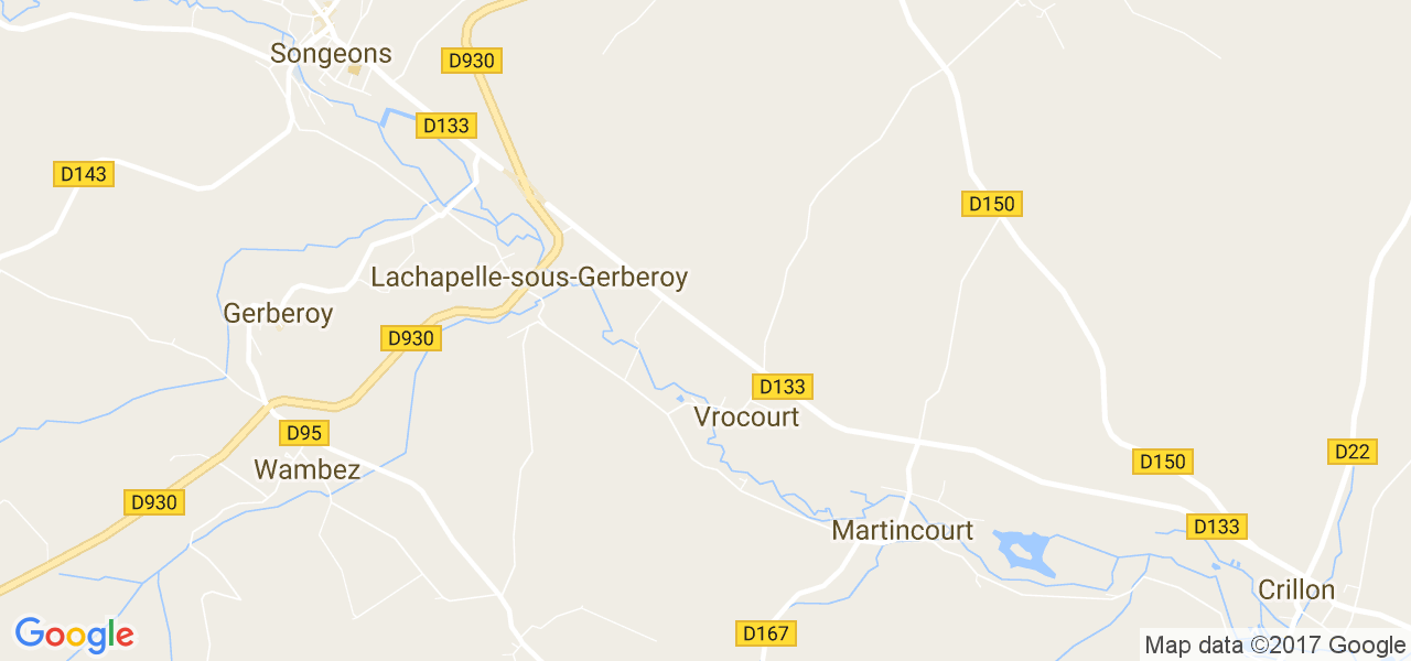 map de la ville de Vrocourt