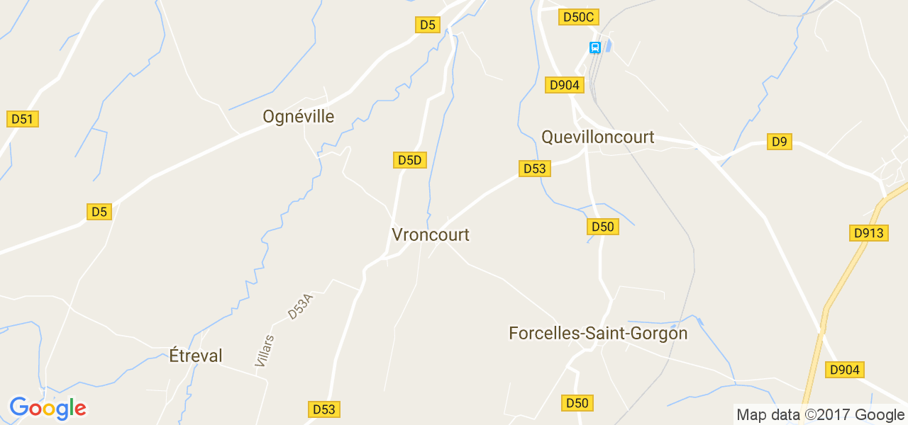 map de la ville de Vroncourt