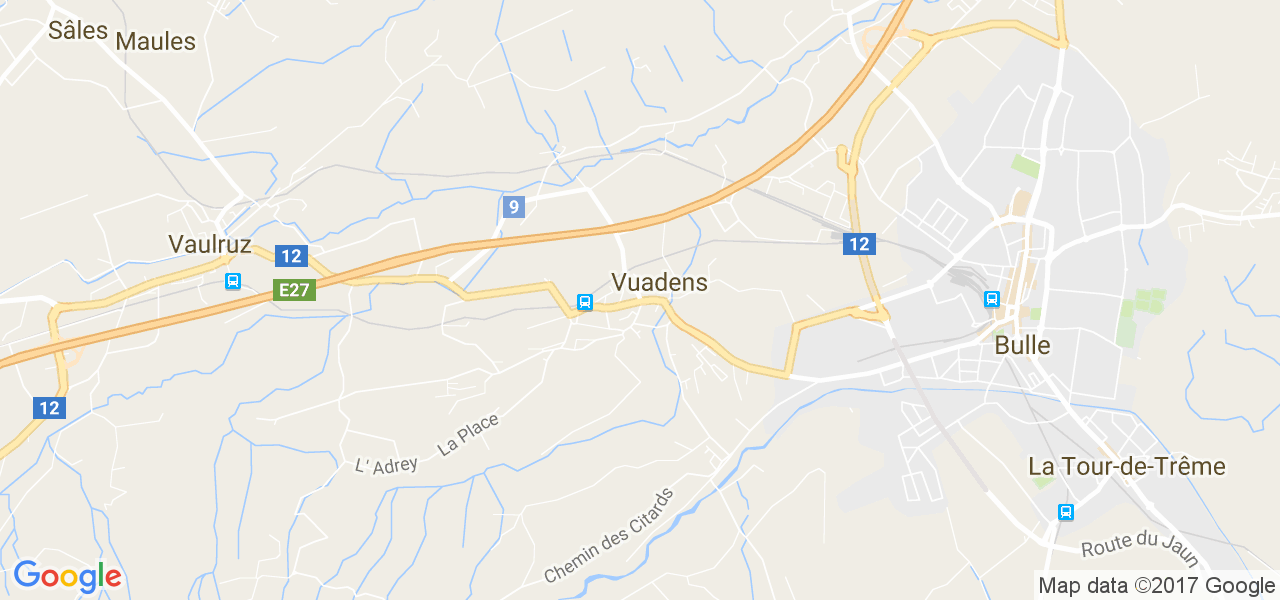 map de la ville de Vuadens