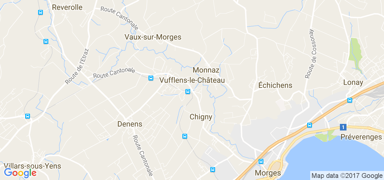 map de la ville de Vufflens-le-Château