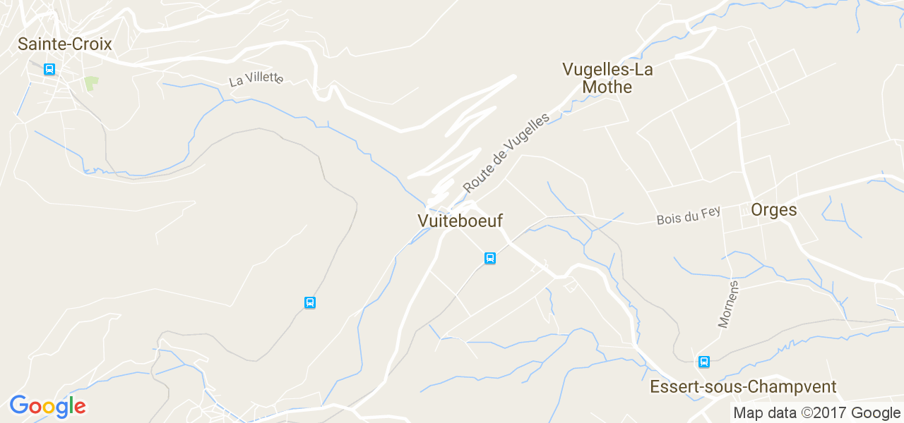 map de la ville de Vuiteboeuf