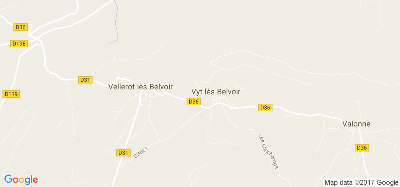 map de la ville de Vyt-lès-Belvoir