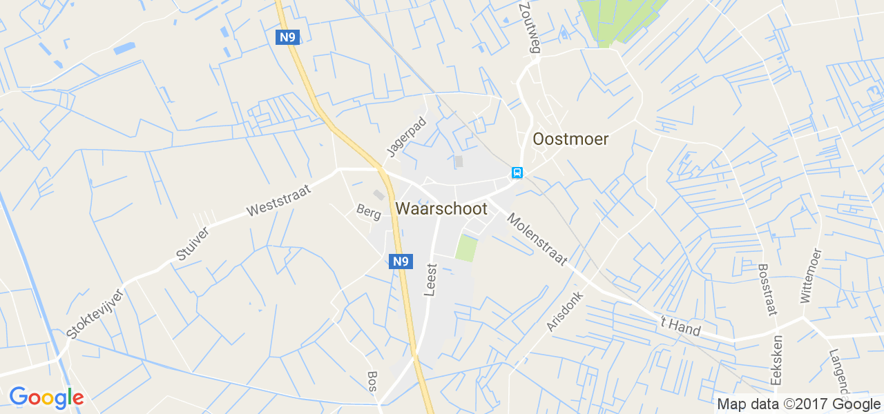 map de la ville de Waarschoot