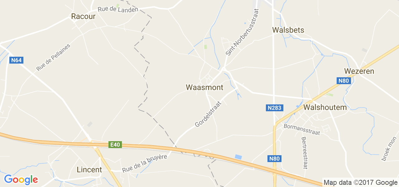 map de la ville de Waasmont