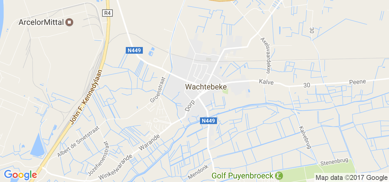 map de la ville de Wachtebeke