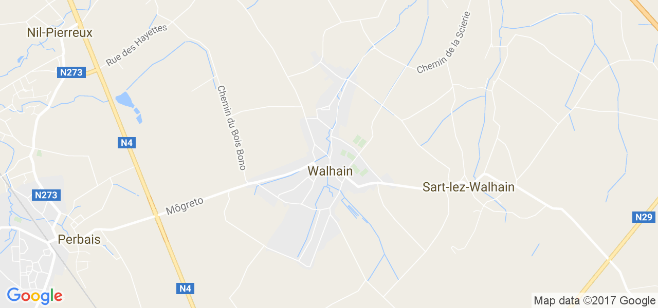 map de la ville de Walhain