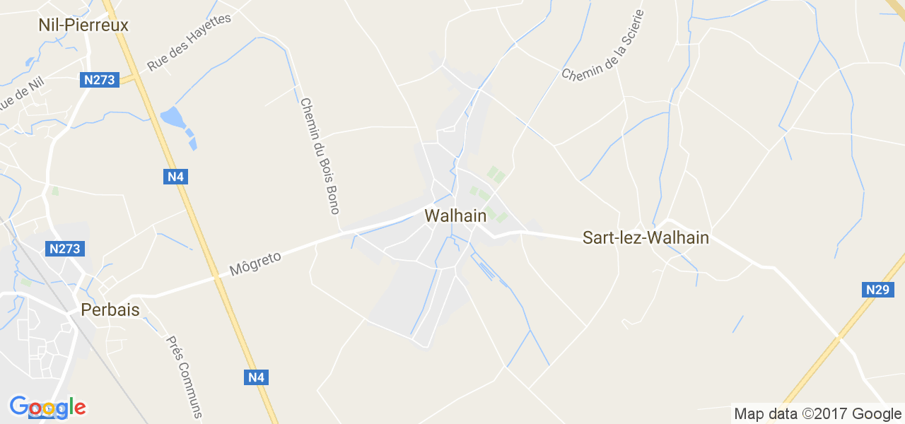 map de la ville de Walhain-Saint-Paul