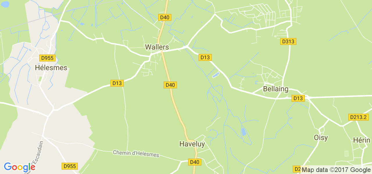 map de la ville de Wallers