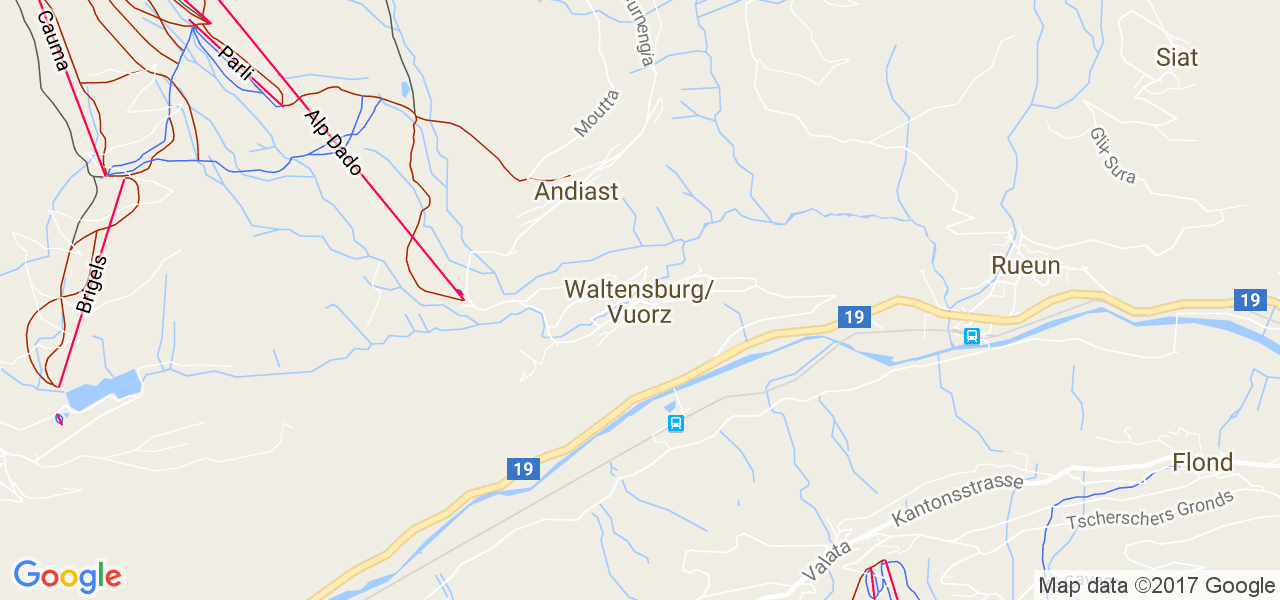 map de la ville de Waltensburg/Vuorz