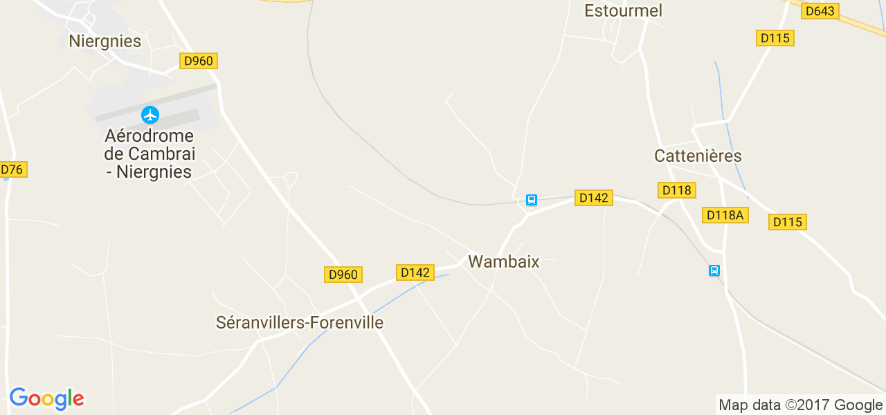 map de la ville de Wambaix