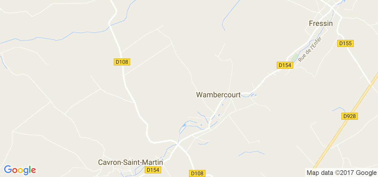 map de la ville de Wambercourt